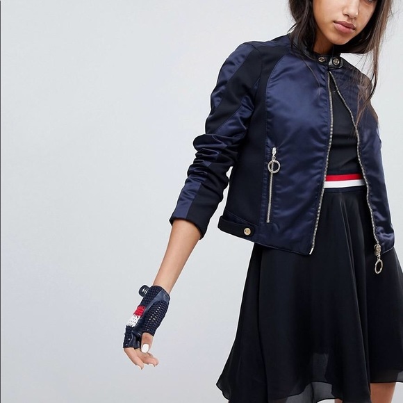 gigi hadid tommy hilfiger leather jacket